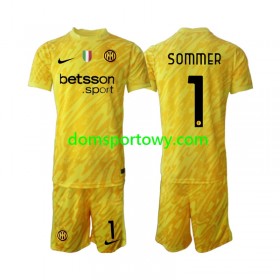 Koszulka Inter Mediolan Yann Sommer 1 Bramkarska Dziecięcy Wyjazdowe Koszulki Piłkarskie 2024-2025 Krótki Rękaw